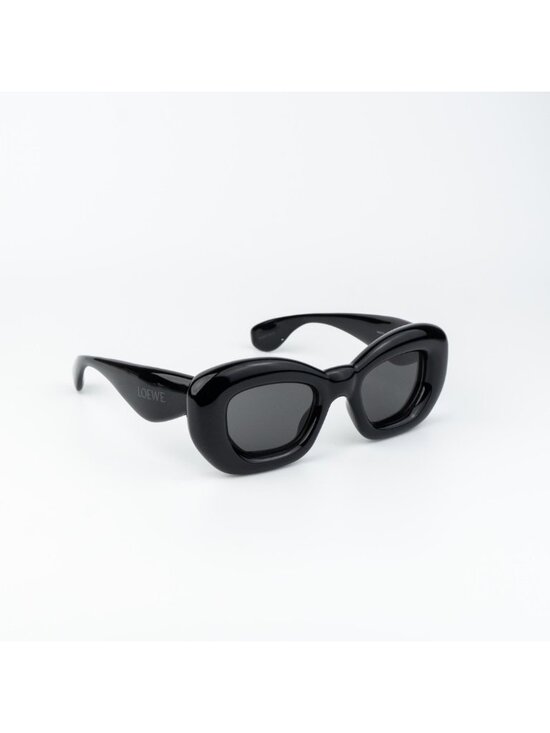Loewe Women Sunglasses Black Smoke Cat Eye LW40117I INFLATED 01A NEW AUTHENTIC